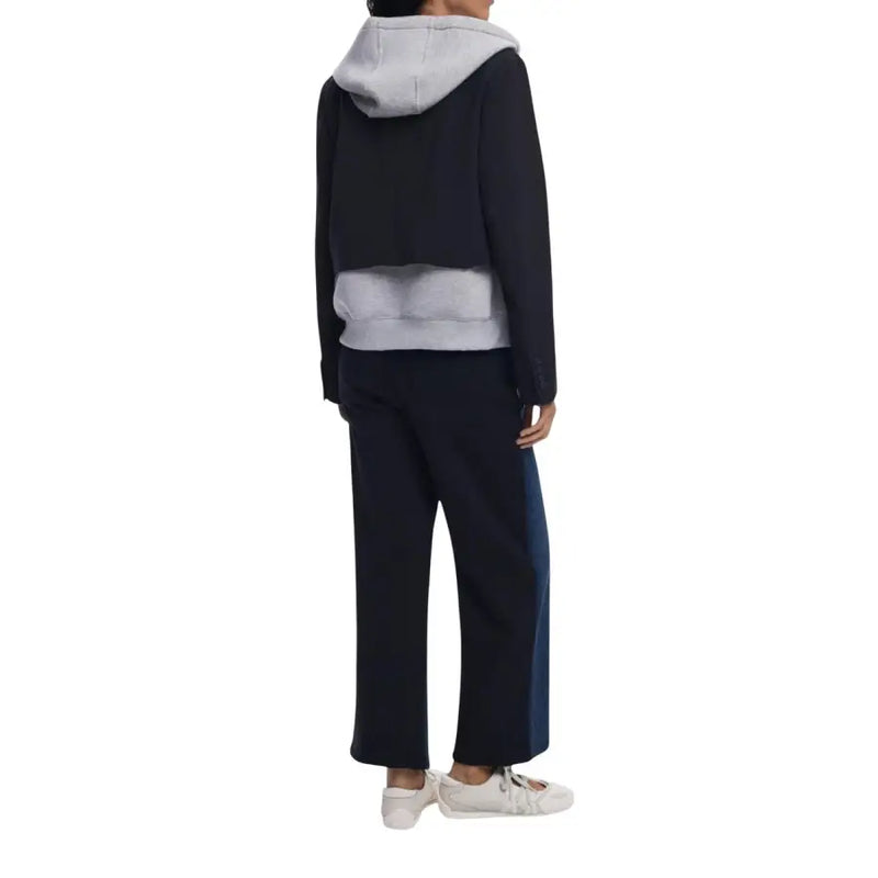 Two-tone hooded sweatshirt with long sleeves from Desigual Womens Blue Fall Winter Jeans collection