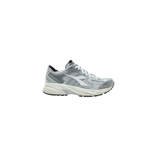 Diadora Baskets grises pour homme Mythos Star en cuir mélangé avec empeigne en mesh gris et blanc et détails noirs au niveau du talon