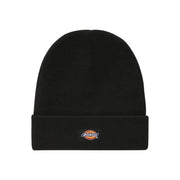 Dickies Bonnet noir pour homme avec revers et logo brodé, vue de face