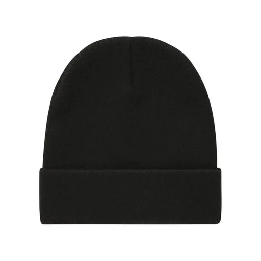 Dickies Bonnet en maille noire pour homme avec revers, vue de face