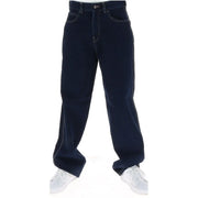 Dickies Jean pour homme bleu indigo foncé avec surpiqûres blanches et cinq poches, vue de face