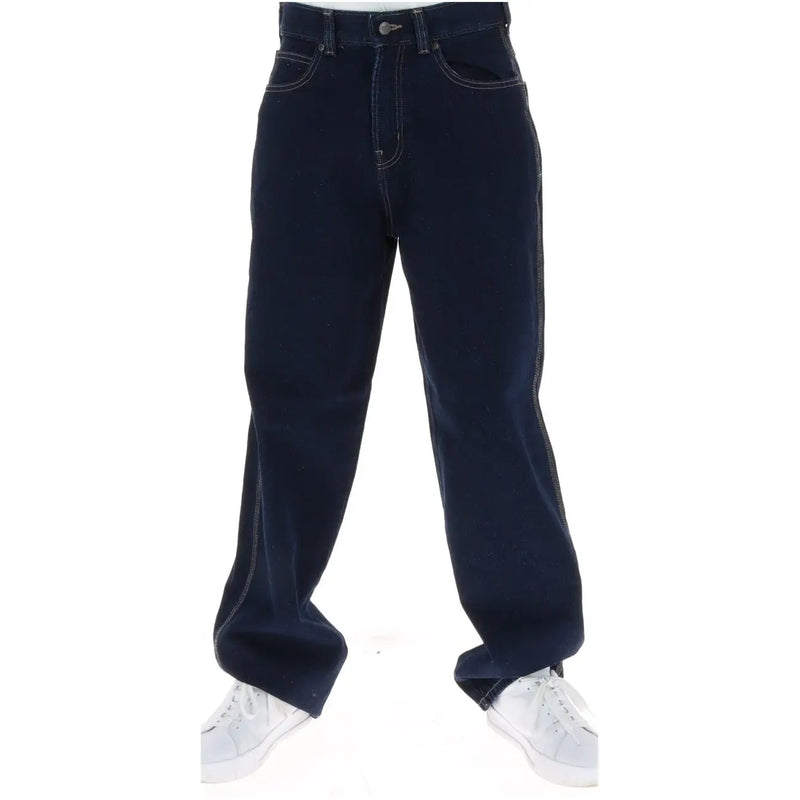 Dickies Jean pour homme bleu indigo foncé avec surpiqûres blanches et cinq poches, vue de face