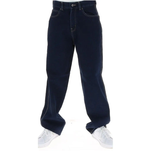 Dickies Jean pour homme bleu indigo foncé avec surpiqûres blanches et cinq poches, vue de face