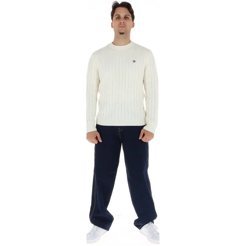 Dickies Jean homme couleur crème, en maille côtelée, avec petit logo brodé sur la poitrine gauche, vue de face