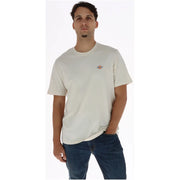 Chemise beige à manches courtes Dickies T-shirt homme en coton avec un petit logo brodé sur la poitrine gauche