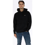 Sweat à capuche Dickies noir en coton pour homme, avec petit logo brodé sur la poitrine, idéal pour un style décontracté.