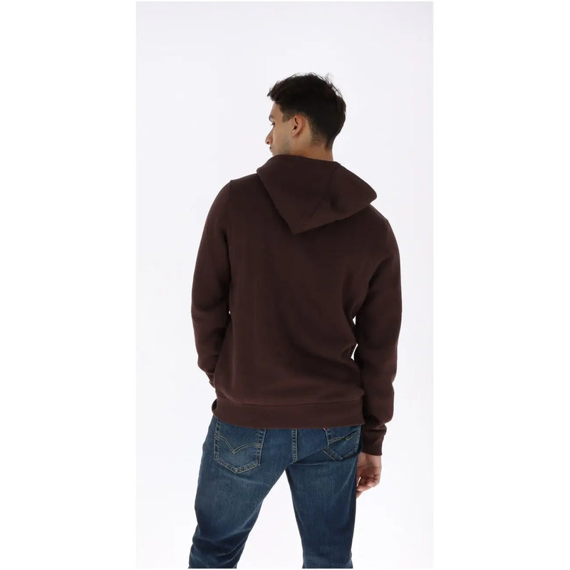 Dickies Sweat à capuche pour homme en coton marron, confectionné dans un tissu polaire doux marron foncé, avec une capuche classique et des poignets côtelés.