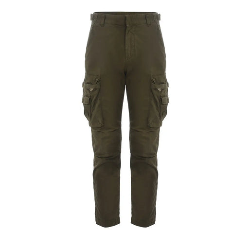 Diesel Pantalon cargo homme en coton vert olive avec de multiples poches et finition résistante.