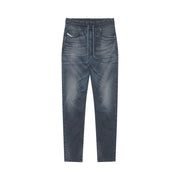 Délavé foncé Diesel Jean pour homme avec taille élastiquée à cordon, délavage subtil, en lyocell de coton stretch