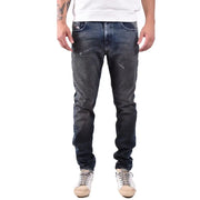 Diesel Jean homme bleu foncé coupe slim effet usé, 100 % coton denim