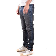 Diesel Jean homme bleu délavé, coupe slim, denim foncé à effet usé subtil, 100 % coton