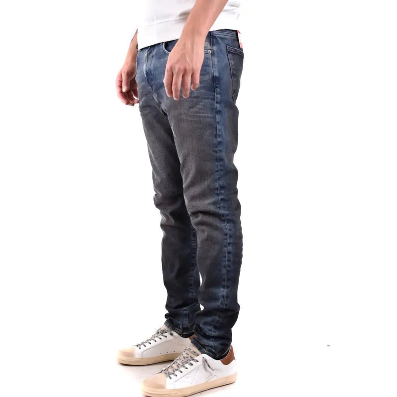 Diesel Jean homme bleu délavé, coupe slim, denim foncé à effet usé subtil, 100 % coton