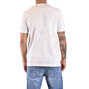 Diesel T-shirt blanc en coton pour homme, col rond, manches courtes.
