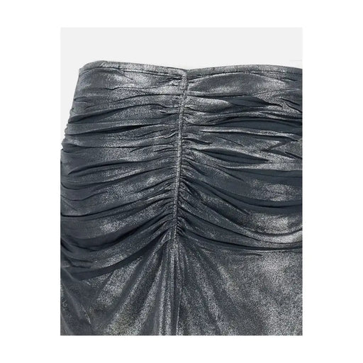 Diesel Jupe courte froncée en acétate et élasthanne gris métallisé pour femme