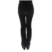 Diesel Jean noir en coton déchiré pour femme, coupe droite et délavage subtil aux cuisses