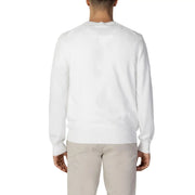 Diktat men’s white long knit sweater with smooth knit texture and long sleeves in a crewneck design