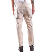 Dondup Pantalon chino beige en coton pour homme, à la coupe ajustée et aux détails de couture discrets.