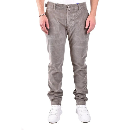 Dondup Pantalon en coton gris pour homme, coupe slim, en velours côtelé gris avec ourlets roulés pour un look décontracté et élégant.
