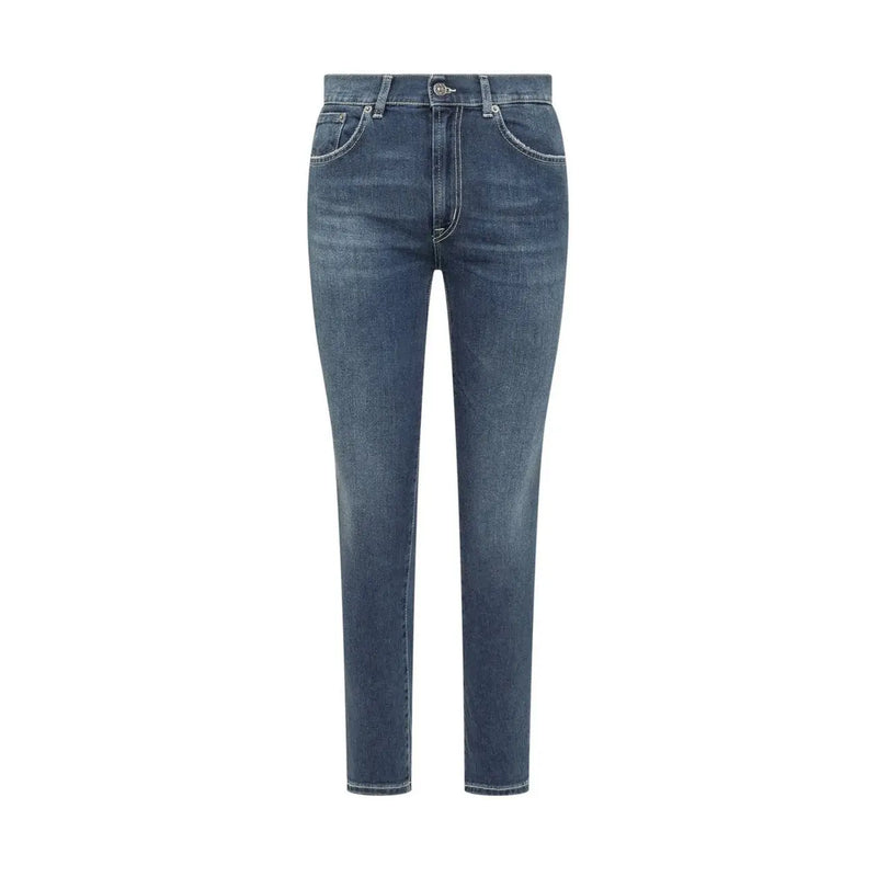 Dondup Jean en coton stretch bleu foncé pour femme, coupe slim et design classique à cinq poches