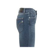 Dondup Jean en coton stretch bleu foncé pour femme, coupe classique cinq poches et surpiqûres contrastées.