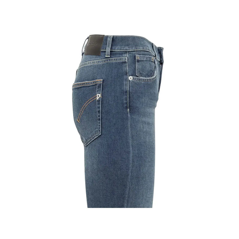 Dondup Jean en coton stretch bleu foncé pour femme, coupe classique cinq poches et surpiqûres contrastées.
