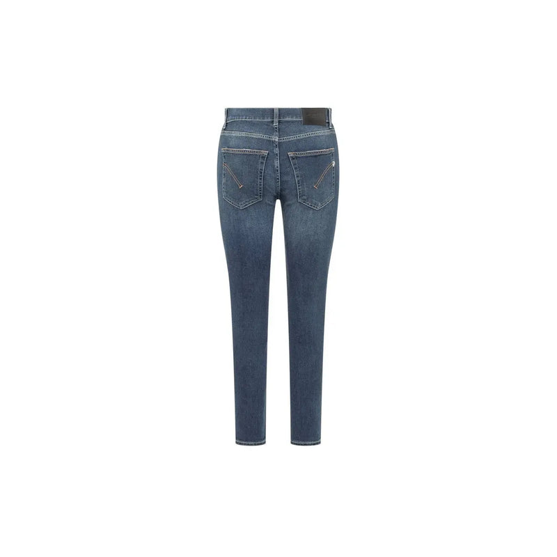 Dondup Jean femme en coton stretch bleu foncé, coupe slim et délavage subtil aux cuisses