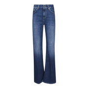 Blue denim flared jeans with faded wash from Dondup Women for fall winter collection