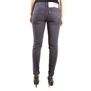 Dondup Jean slim en coton stretch gris foncé pour femme, avec ourlets roulés.