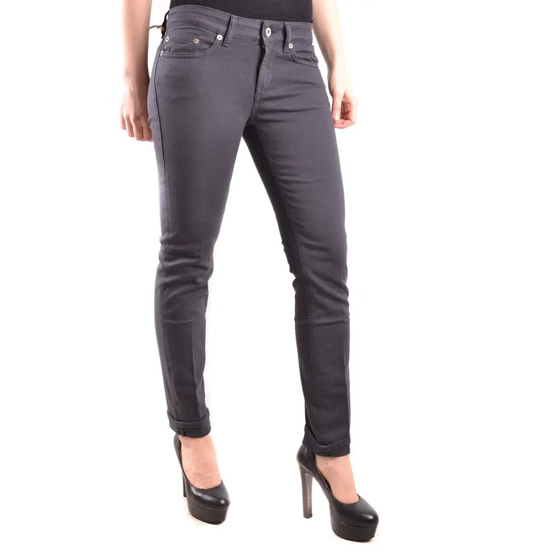 Dondup Jean slim en coton stretch gris pour femme, avec cinq poches et détails argentés.