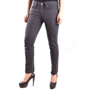 Dondup Jean slim en coton stretch gris pour femme, coupe classique cinq poches et ourlets roulés