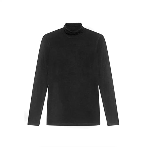 Plain black long-sleeved turtleneck shirt from Dondup Women Long Black Turtleneck Knitwear
