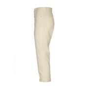 Dondup women’s cream-colored cotton blend straight-leg trousers with subtle stitching