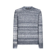 Dondup Pull en laine pour homme à rayures gris chiné et noires, en maille douce, vue de face