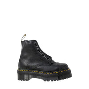 Bottines Dr. Martens en cuir grainé noir pour femmes, vues de dos