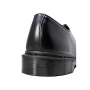 Chaussures Dr. Martens pour homme, à lacets, en cuir noir brillant avec semelle en caoutchouc crantée caractéristique, pointure 3