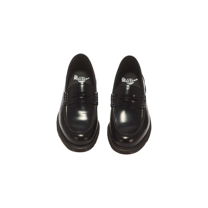 Mocassins Dr. Martens Mayfair pour hommes en cuir noir, montrant l'arrière du produit