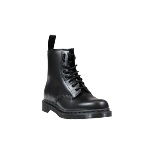 Bottes Dr. Martens pour homme en cuir noir, à lacets, pour des chaussures résistantes et élégantes.