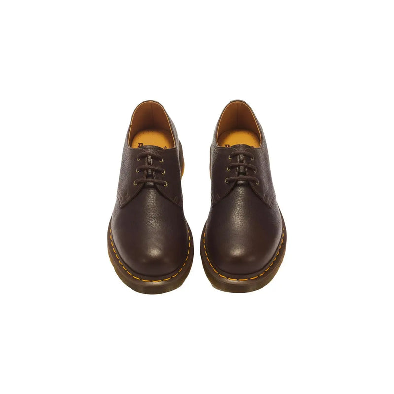 Bottes Dr. Martens Ambassador pour homme en cuir marron foncé, montrant l'arrière de la botte.
