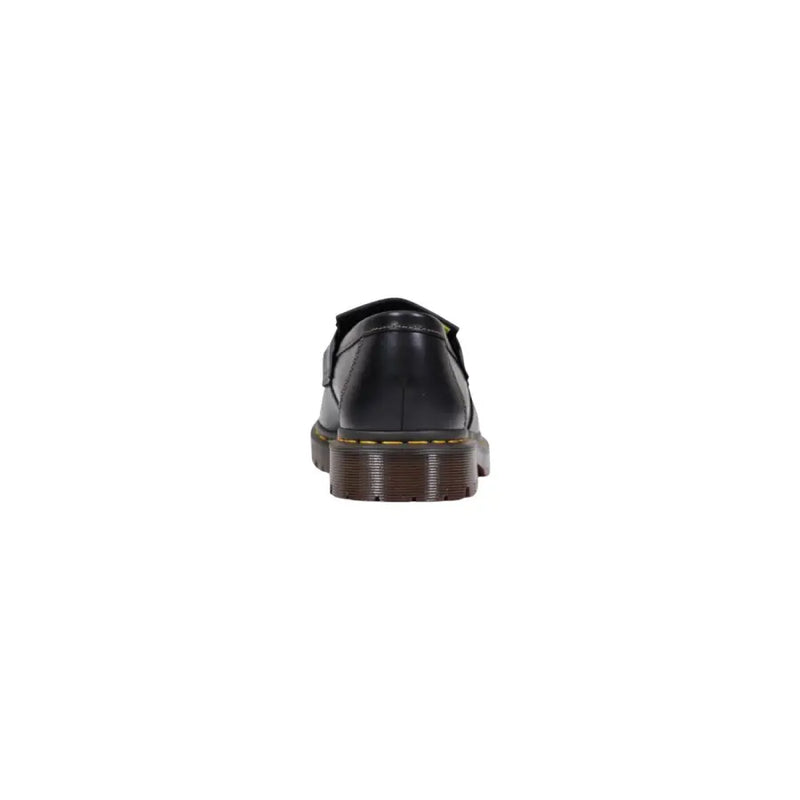 Mocassins Dr. Martens pour homme en cuir noir, montrant l'arrière de la chaussure