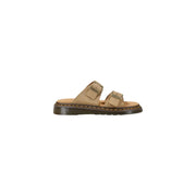 Pantoufles Dr. Martens pour homme en cuir beige avec tige en cuir marron clair et bout rond ouvert 41083200