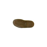 Semelle en caoutchouc marron à motif texturé sur pantoufles Dr. Martens pour homme en cuir noir à boucle et bout ouvert