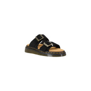 Pantoufles Dr Martens pour homme en cuir noir, avec boucle et bout ouvert, vues de l'arrière