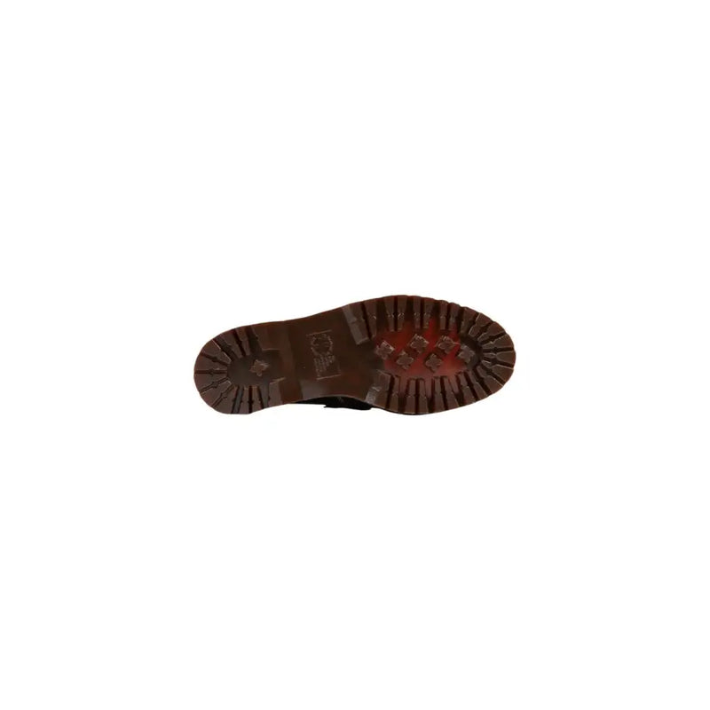 Mocassins Dr. Martens pour homme en cuir marron avec semelle en caoutchouc marron, motif de semelle classique et logo en relief