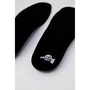 Dr Martens women black polyester shoes showing the back side with durable material and classic design