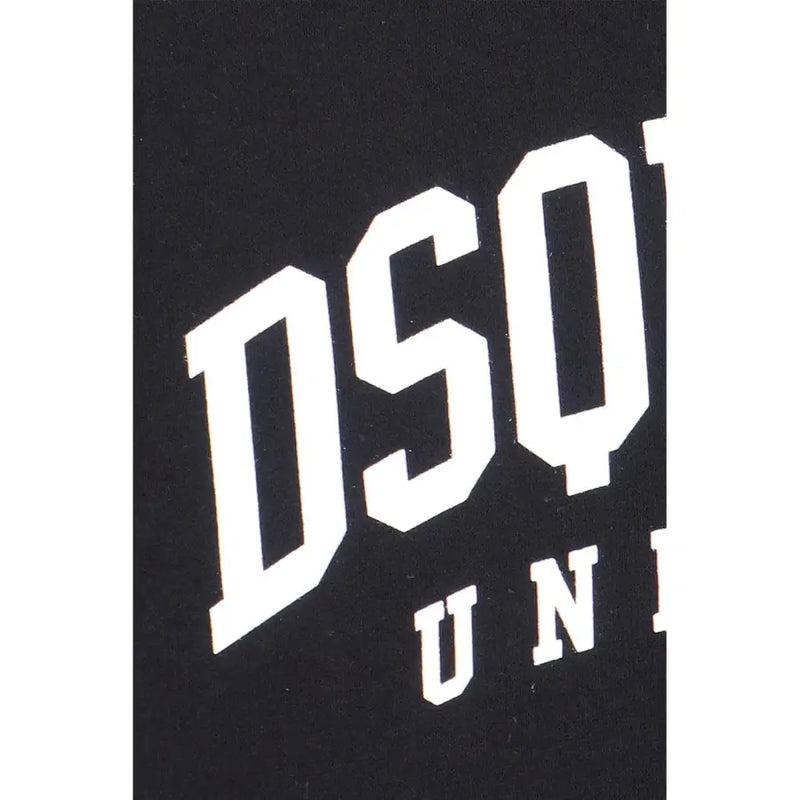 Coton noir dsquared2 t-shirt avec des lettres blanches arquées et audacieuses visibles sur le devant pour une tenue décontractée