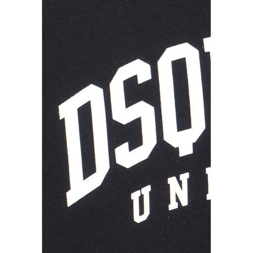 Coton noir dsquared2 t-shirt avec des lettres blanches arquées et audacieuses visibles sur le devant pour une tenue décontractée