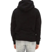 Dsquared Sweat à capuche noir pour homme en coton doux et lisse, orné d'un imprimé classique.