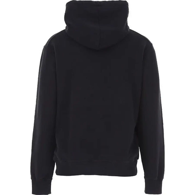 Dsquared Sweat à capuche noir en coton imprimé pour homme, avec un tissu doux et lisse et des poignets côtelés pour un confort optimal.