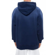 Sweat à capuche oversize bleu marine en coton, coupe décontractée, poignets et ourlet côtelés. Dsquared collection de plans pour hommes