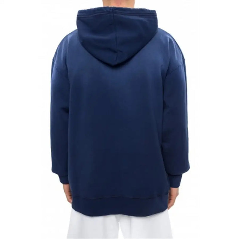Sweat à capuche oversize bleu marine en coton, coupe décontractée, poignets et ourlet côtelés. Dsquared collection de plans pour hommes